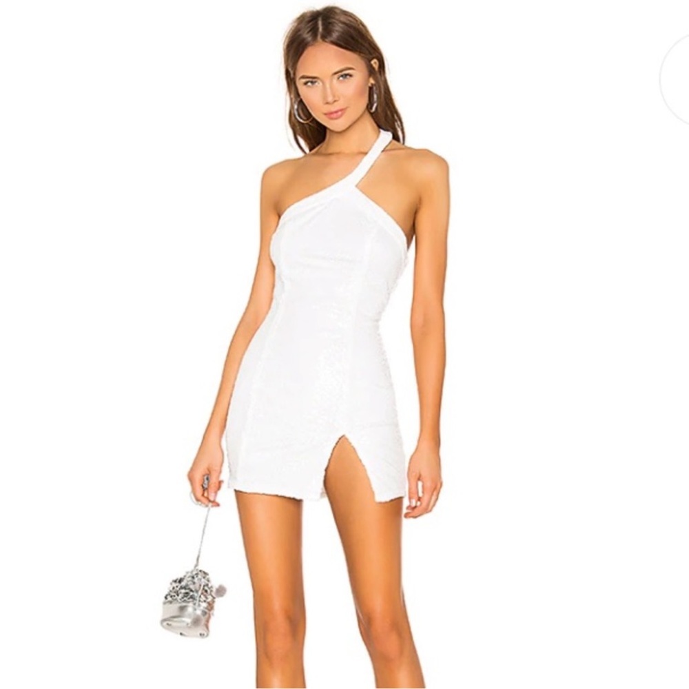 Superdown Revolve Cicely White Sequin Mini Dress